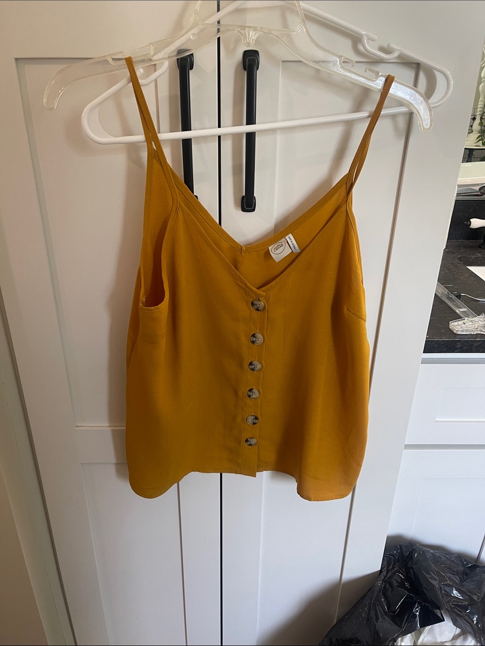 Paper Crane Mustard Yellow Button-Front Camisole